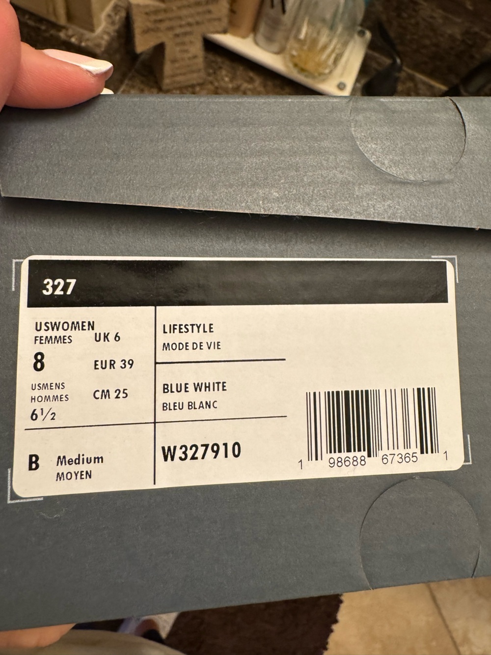 New Balance Women's Light Blue Gingham 327 Sneaker Size 8 - Picture 12 of 12